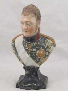 A ceramic bust of Alexander inscribed