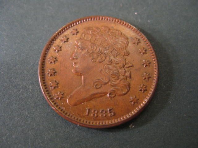 1835 U.S. Half Cent classic head uncirculated.