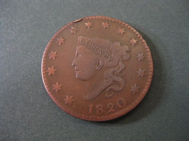 1820 U.S. Large Cent matron head