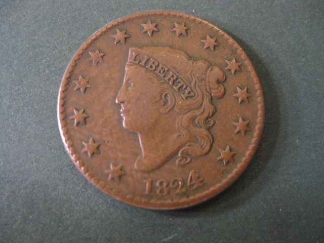 1824 2 U S Large Cent scarcer 149e9d