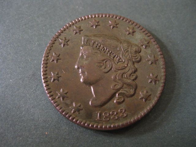 1833 U.S. Large Cent matron head