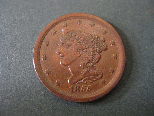 1855 U S Half Cent braided hair 149e98