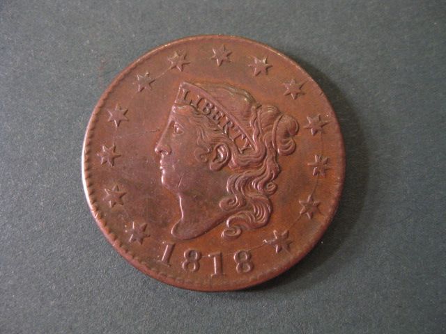 1818 U.S. Large Cent matron head