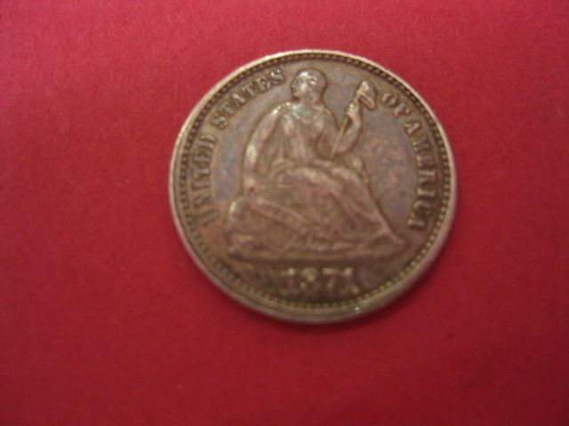 1871 U.S. Half Dime seated liberty