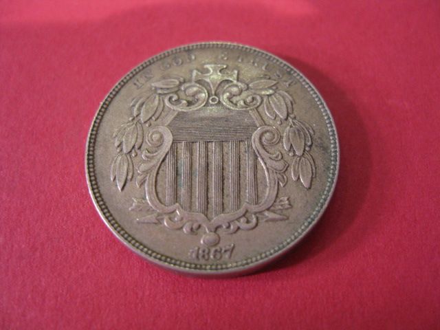 1867 U.S. Shield Nickel with rays