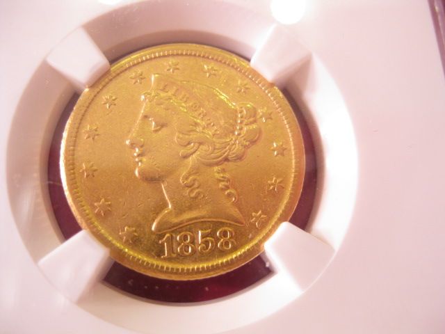 1858 D U S 5 00 Liberty Head 149f73