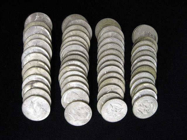 57 Kennedy Silver Clad Half Dollars 149f89