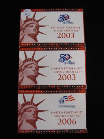 3 U.S. Silver Proof Sets:2-2003 and