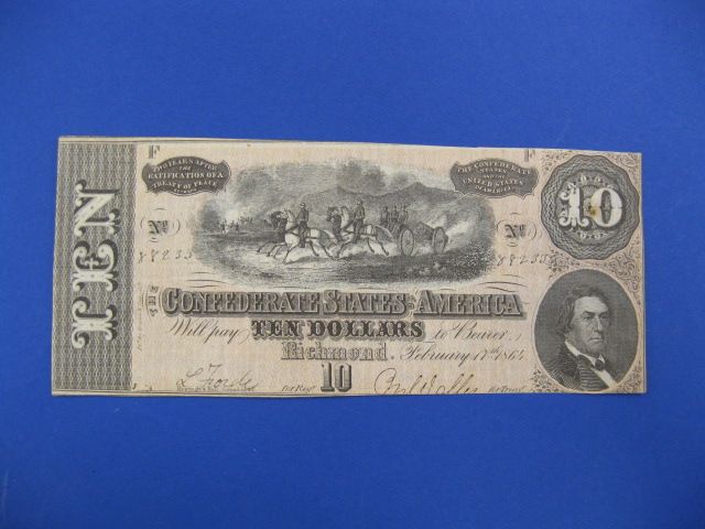 1864 Confederate $10.00 Note Richmond