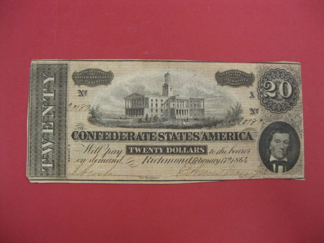 1864 Confederate $20.00 Note #30780.