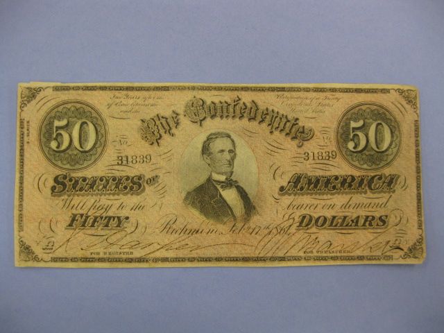 1861 Confederate $50.00 Note Richmond