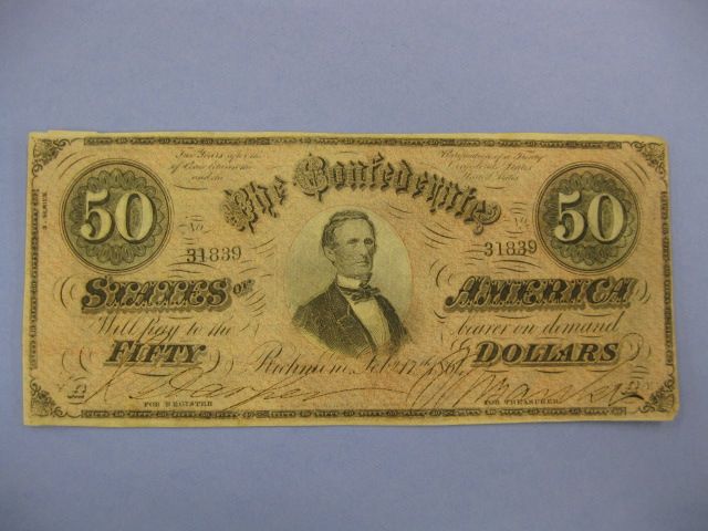 1861 Confederate 50 00 Note Richmond 149fa7