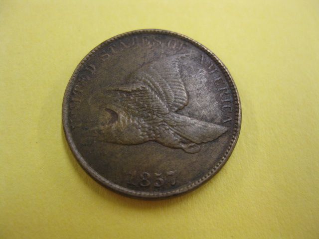 1857 U S Flying Eagle Cent fine 149fd6