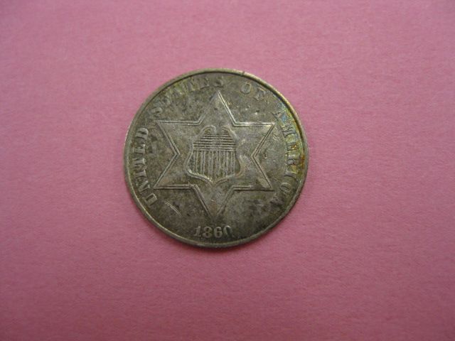 1860 U.S. Three Cent Silver very