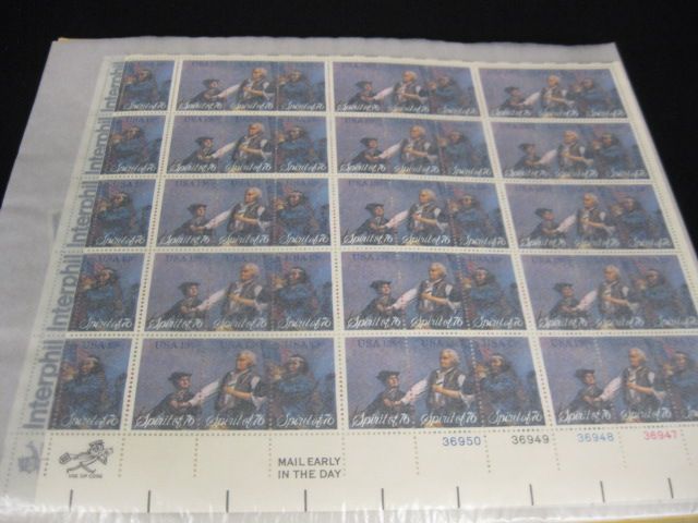 U.S. Stamps mint sheets circa 1970's