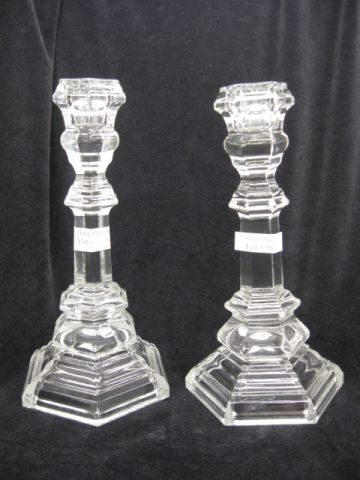 Pair of Tiffany Crystal Candlesticks