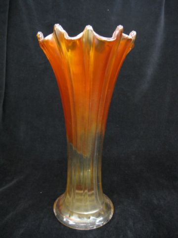 Northwood Carnival Glass Vase ribbed 14a0ba