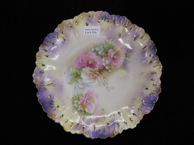 R S Prussia Porcelain Plate floral 14a0b5
