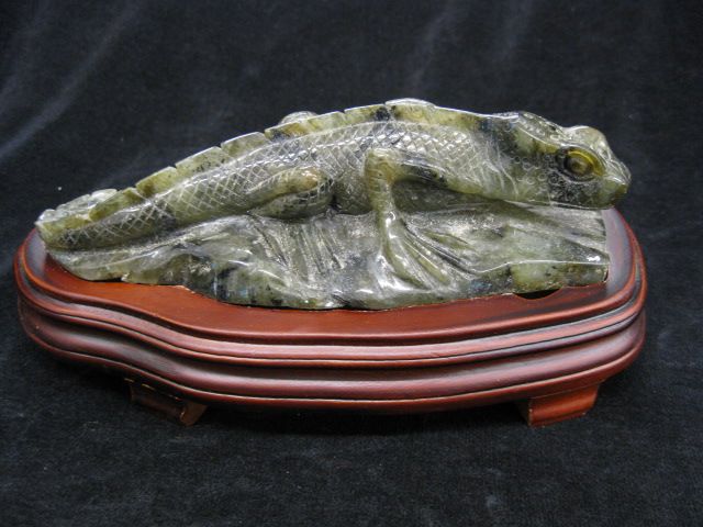Carved Jade Figurine of a Lizard