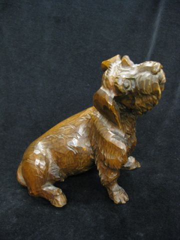 Black Forest Carved Wooden Dog