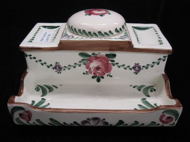 German Porcelain Inkstand handpainted 14a0d2