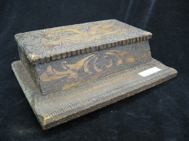Pyrography Burntwood Inkstand dragon 14a0d4