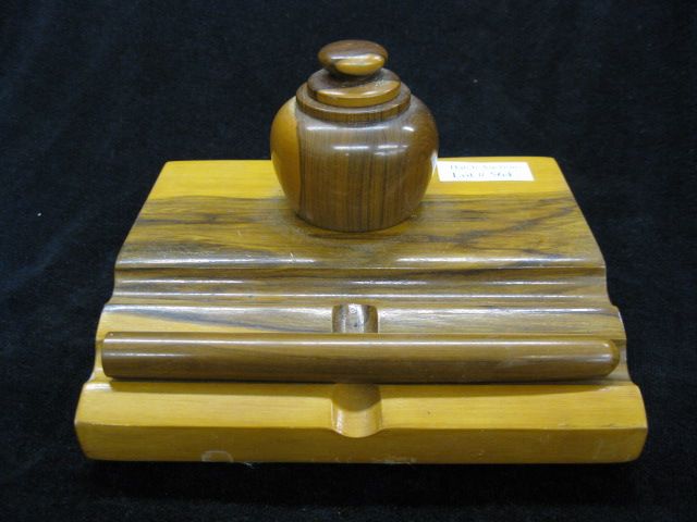 Carved Wooden Inkstand 4 1 2  14a0d5