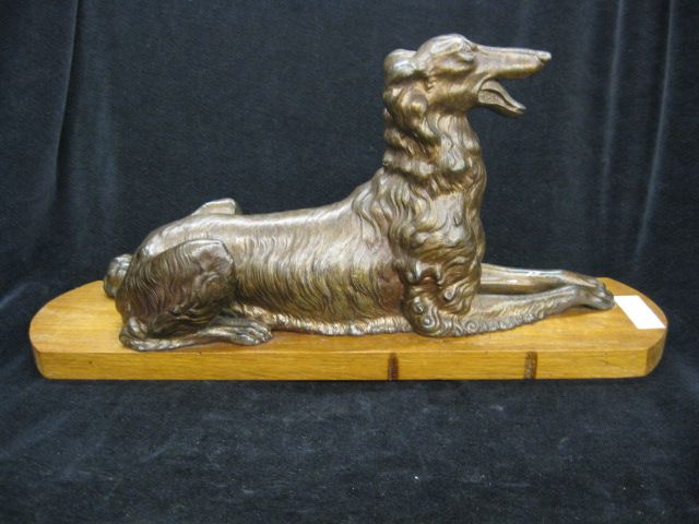 Bronzed Figurine of a Borzio Dog 13