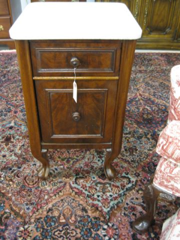 Victorian Marble Top Bedside Cabinet