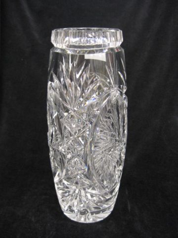 Cut Crystal Vase pinwheel 8 1/2 excellent.