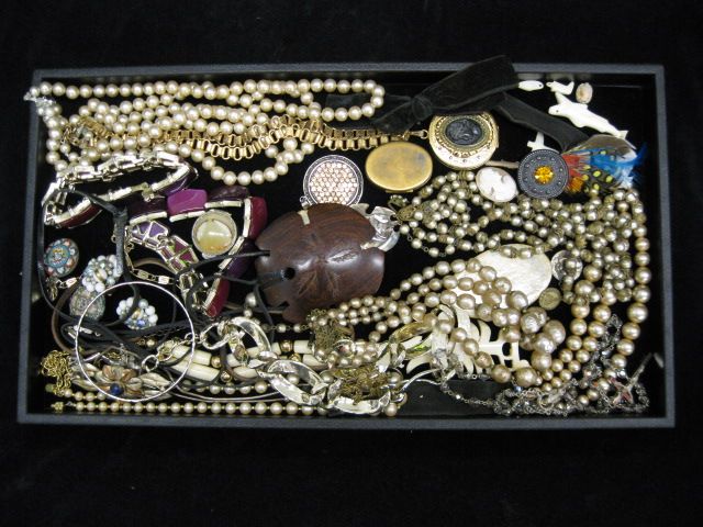 Tray Lot of Estate Costume Jewelry sterling 14a10f