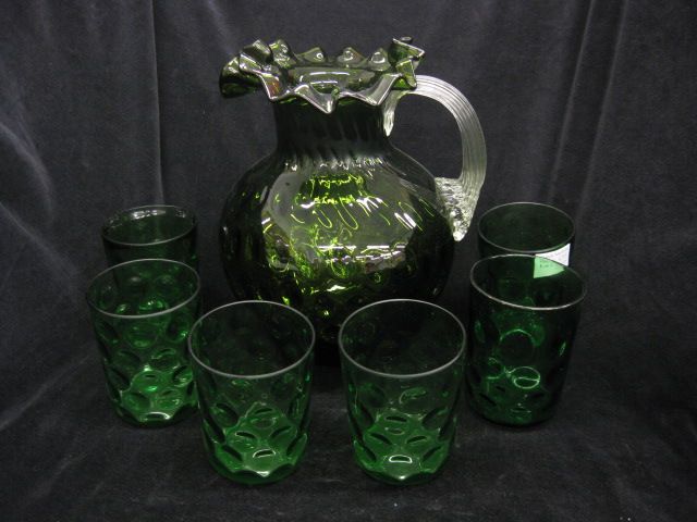 Emerald Art Glass Water Set coin 14a110