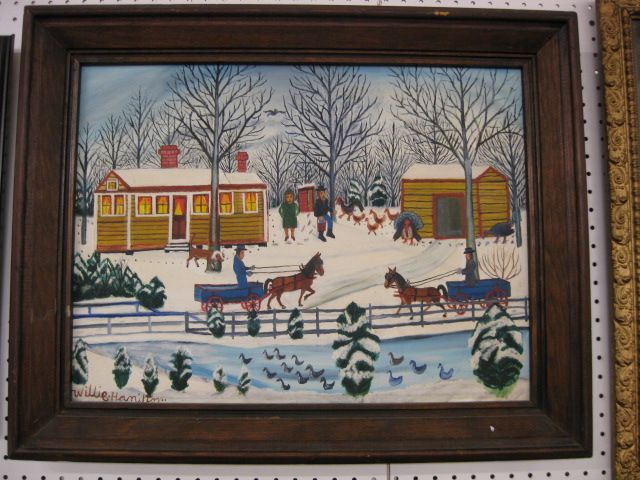 Willie Hamilton Folk Art Painting 14a120