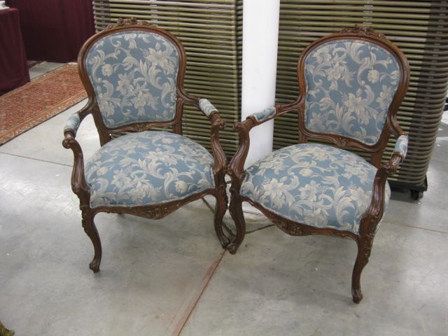 Pair of Victorian Arm Chairs carved 14a131