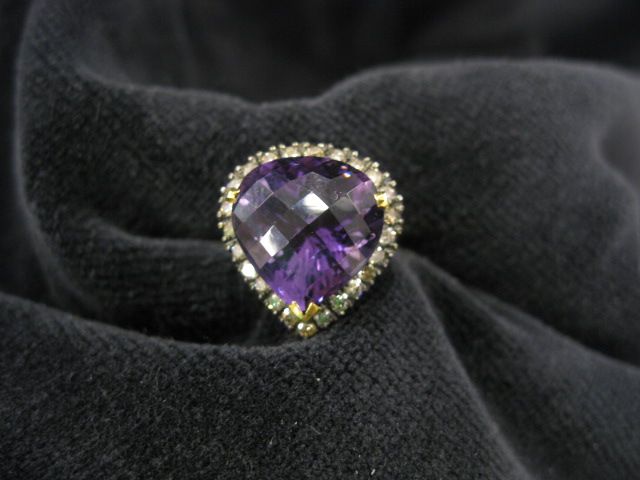 Amethyst Diamond Ring deep rich 14a13b