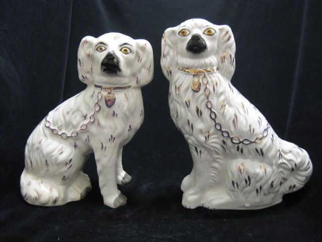 Pair of Staffordshire Pottery Dog