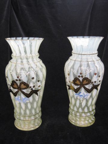 Victorian Art Glass Vases pair 14a141