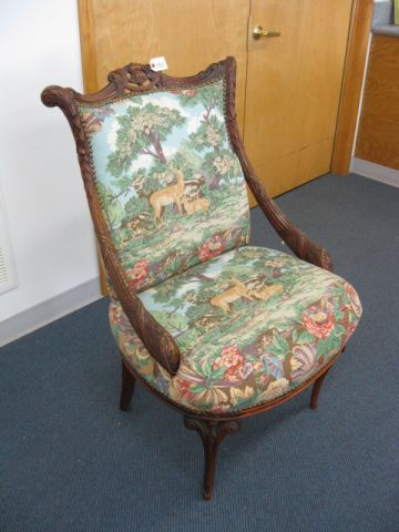 Carved Italian Chair deer & stag in