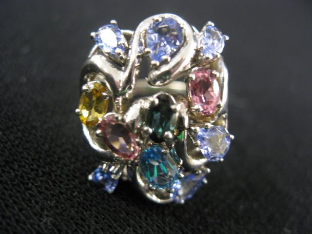 Gemstone Ring 11 pear shaped gems 14a157