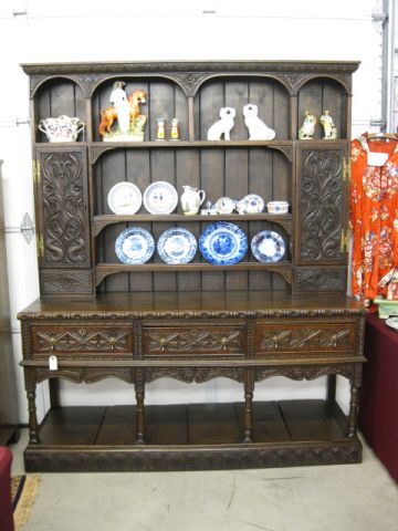 1769 Welsh Cupboard carved oak 14a163