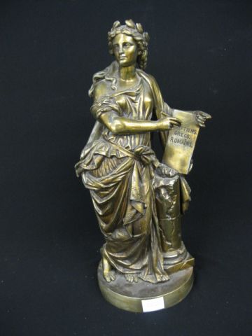 Victorian Bronzed Statue of a Lady 14a15f