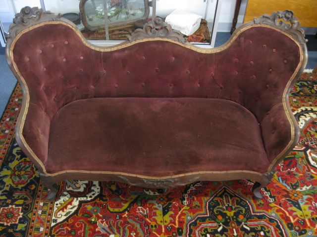 Victorian Carved Rosewood Loveseat 14a16d