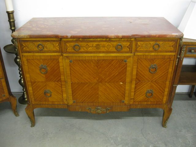 French Marble Top Dresser inlaid