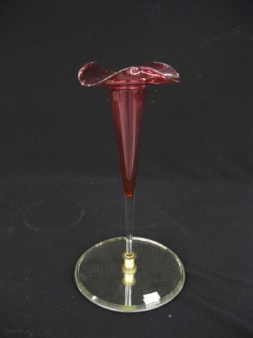 Victorian Cranberry Art Glass Epergne