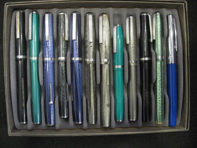 Tray of 12 Old Fountain Pens Esterbrook