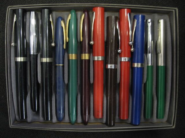 Tray of 12 Old Fountain Pens Sheaffer 14a1ad