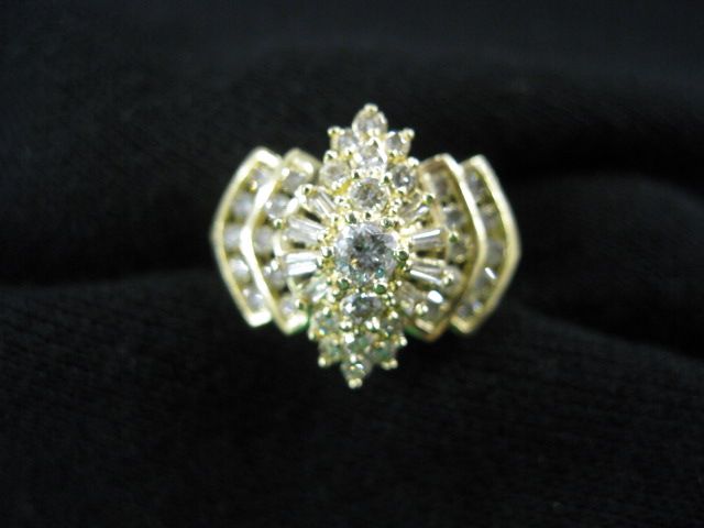 Diamond Ring cluster of 35 round 14a1bb