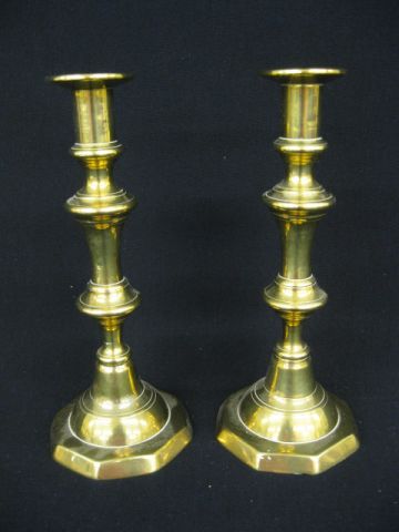Pair of 19th Century Brass Candlesticks 14a1d1