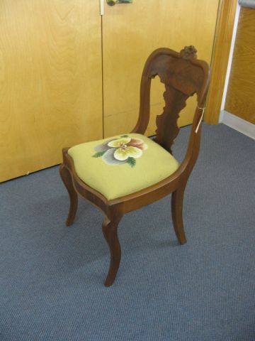 Victorian Mahogany Side Chair floral 14a1da