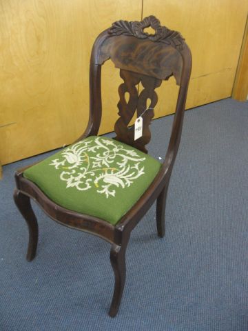 Victorian Mahogany Side Chair bird